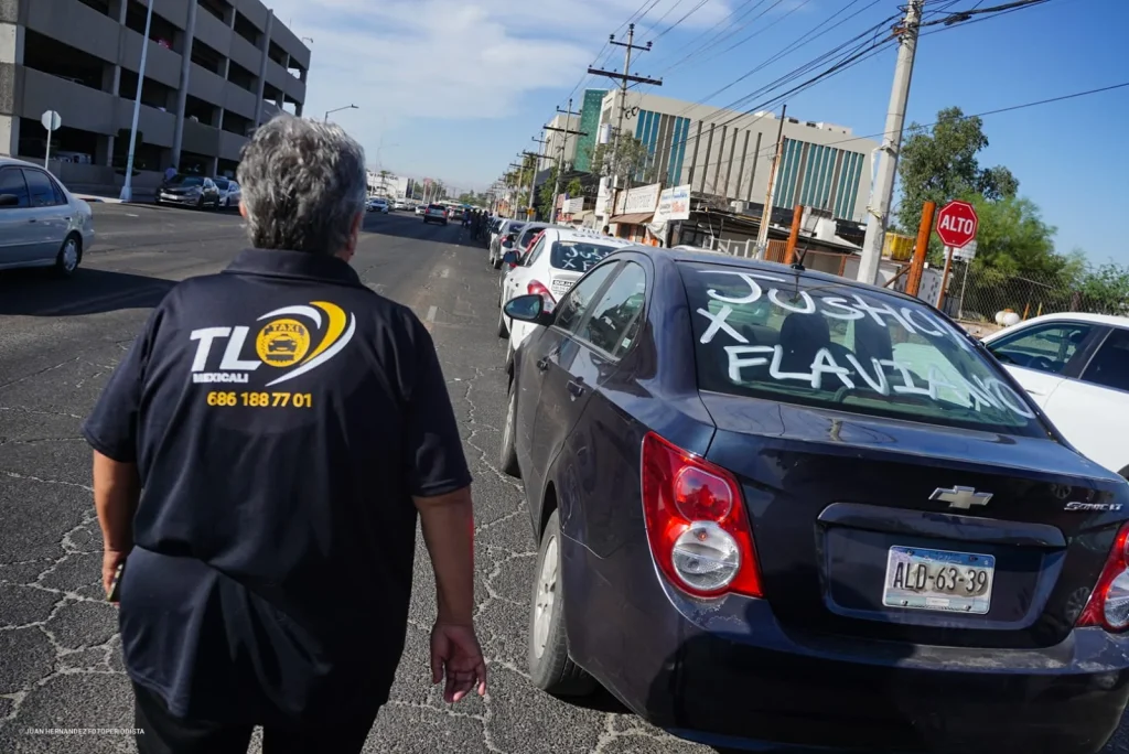 Conductores de plataformas exigen justicia por homicidio de Flaviano López en Mexicali; piden botones de pánico