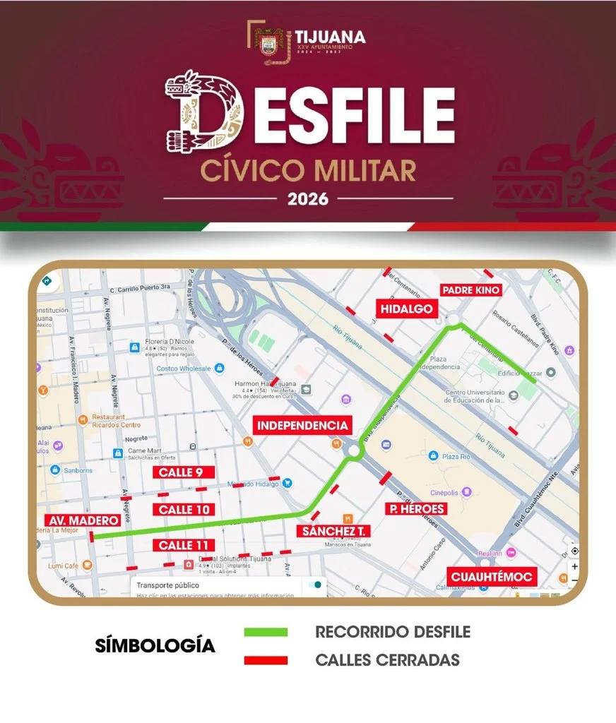 Cierres viales en Zona Río por fiestas patrias en Tijuana: fechas, horarios y vías alternas