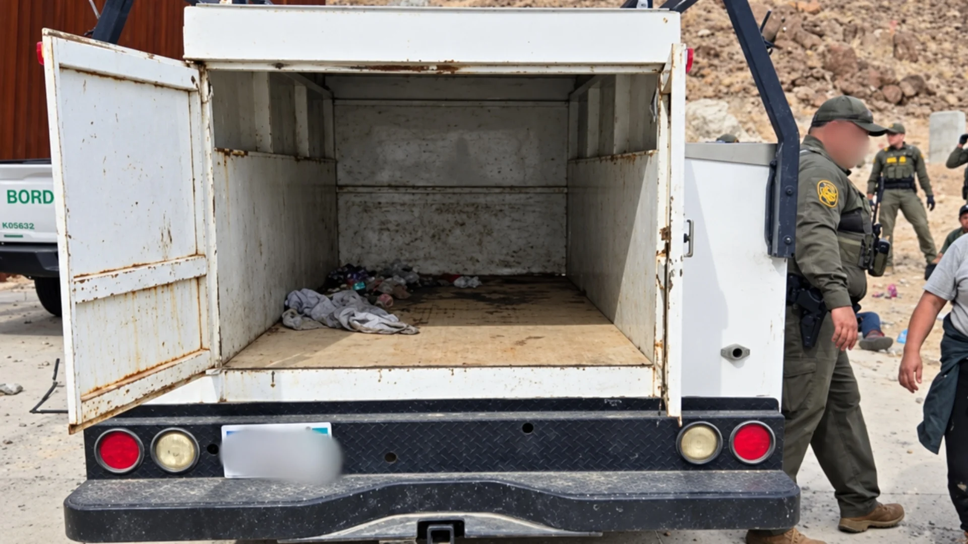 Rescatan a 31 migrantes abandonados en camioneta modificada cerca de Ocotillo