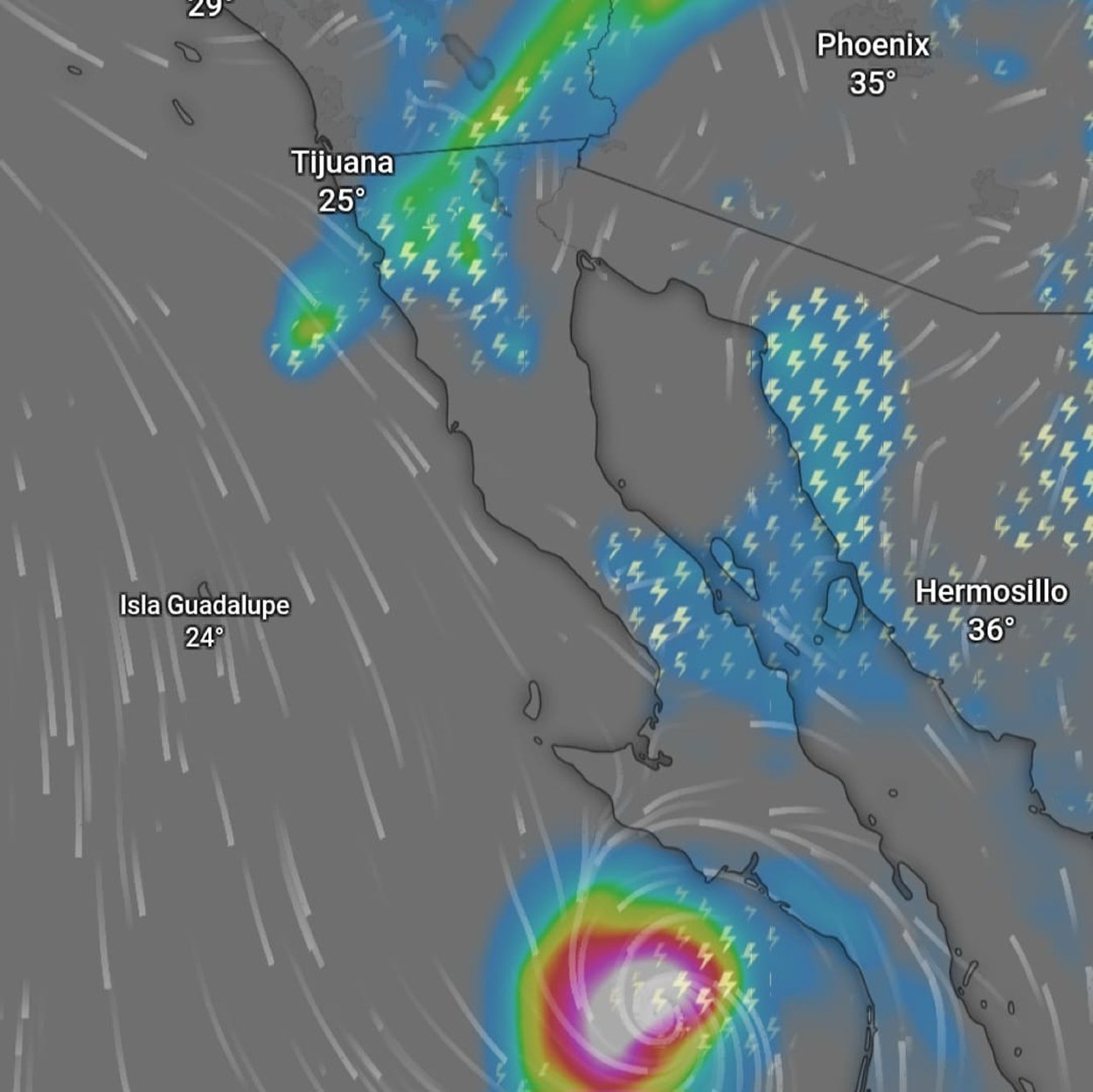 Lluvias y rachas de viento de hasta 70 km/h amenazan a Tijuana y Baja California
