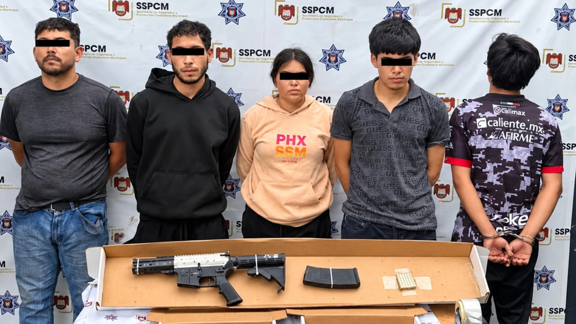 Aseguran a cinco personas con armas de fuego en la colonia Anexa Divina Providencia