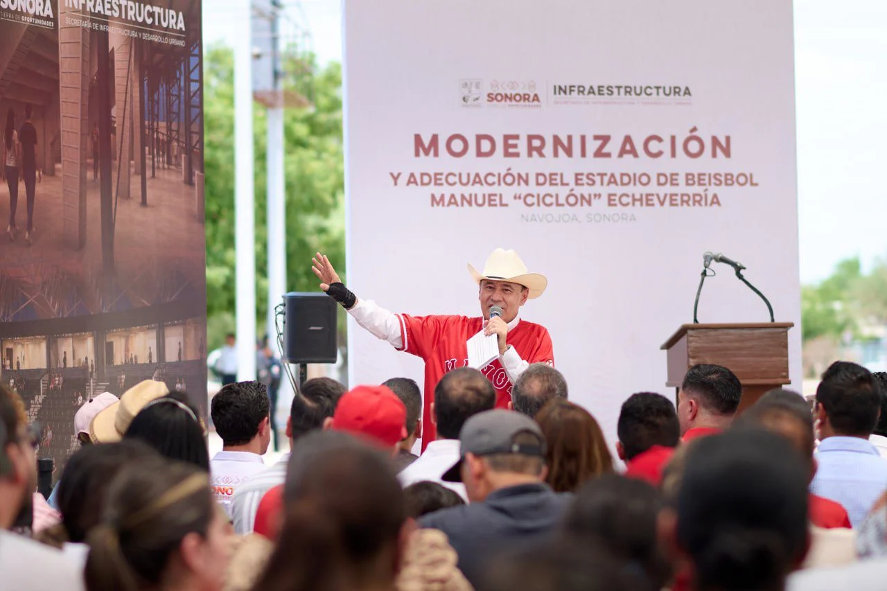 Arranca Gobernador Durazo modernización del estadio de Los Mayos “Ciclón” Echeverría