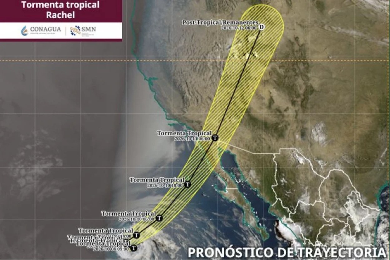 Alerta en BC: prevén lluvias fuertes y vientos de hasta 140 km/h por tormenta tropical Rachel