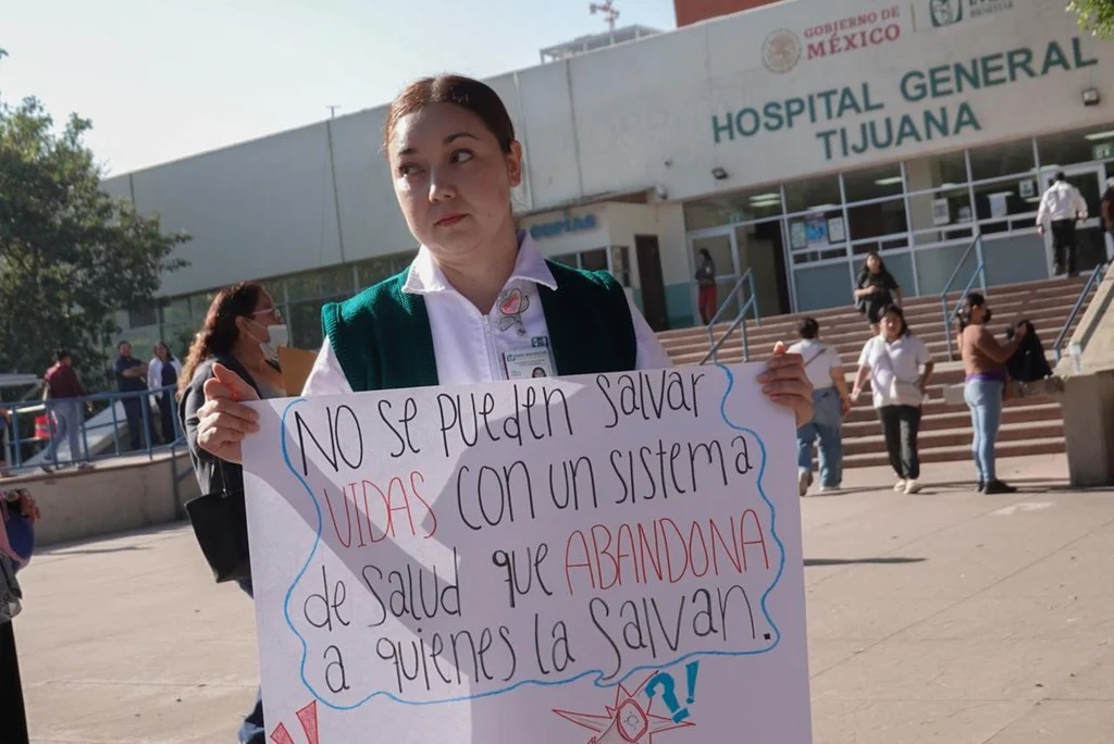 Personal del Hospital General de Tijuana protesta por crisis de insumos y fallas operativas